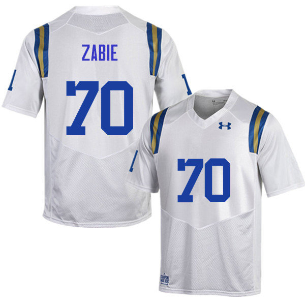 Men #70 Stephan Zabie UCLA Bruins Under Armour College Football Jerseys Sale-White - Click Image to Close